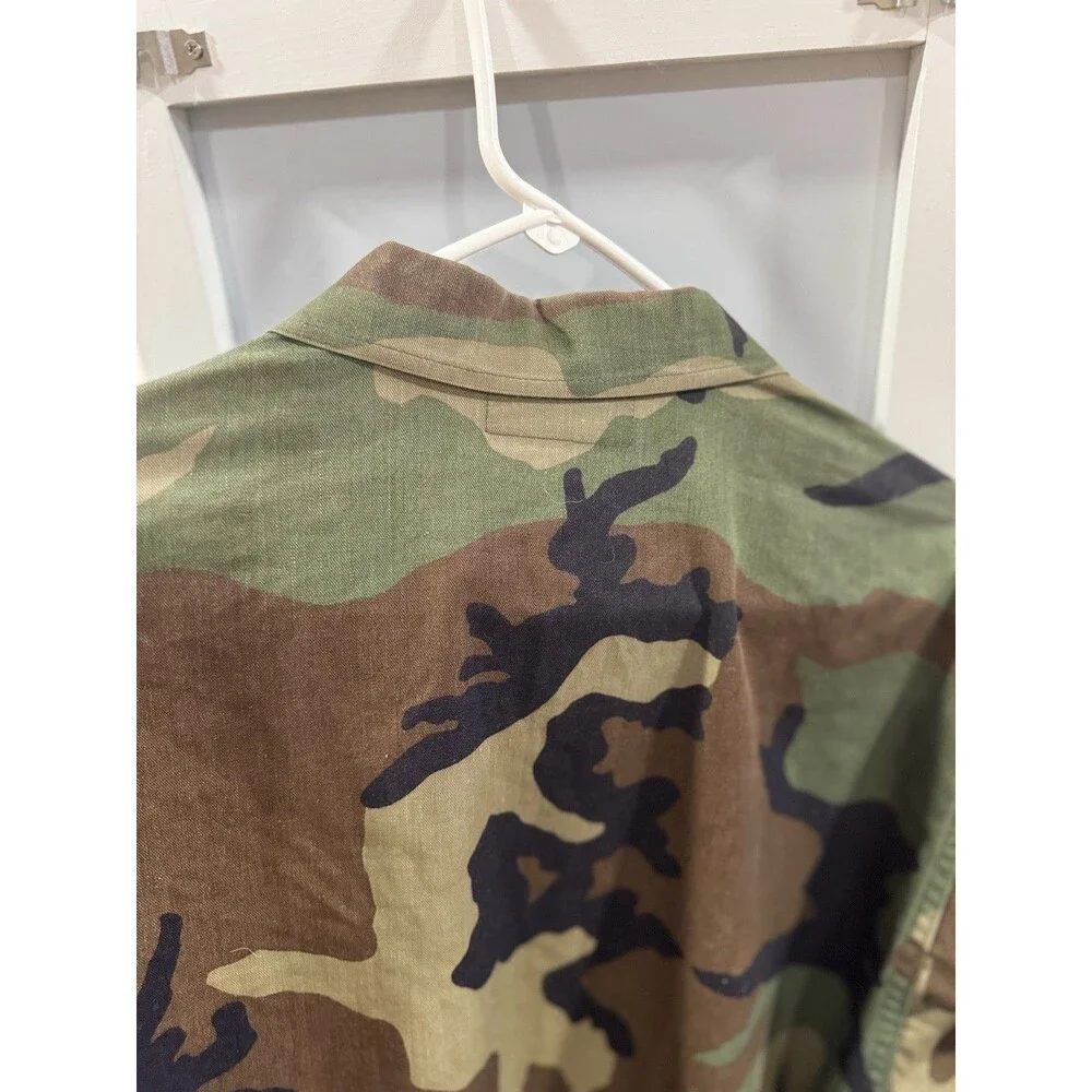 Vintage USGI Woodland Camo BDU Field Jacket Medium Short USMC EGA Stamp